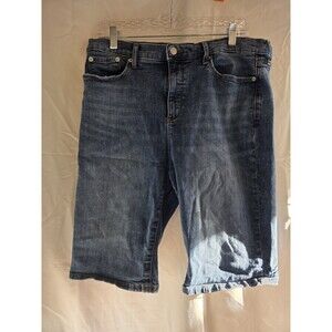 BANANA REPUBLIC Shorts Women's 32/14 Dark Wash Denim Jeans Long